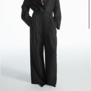 COS Black Linen Trouser Pants